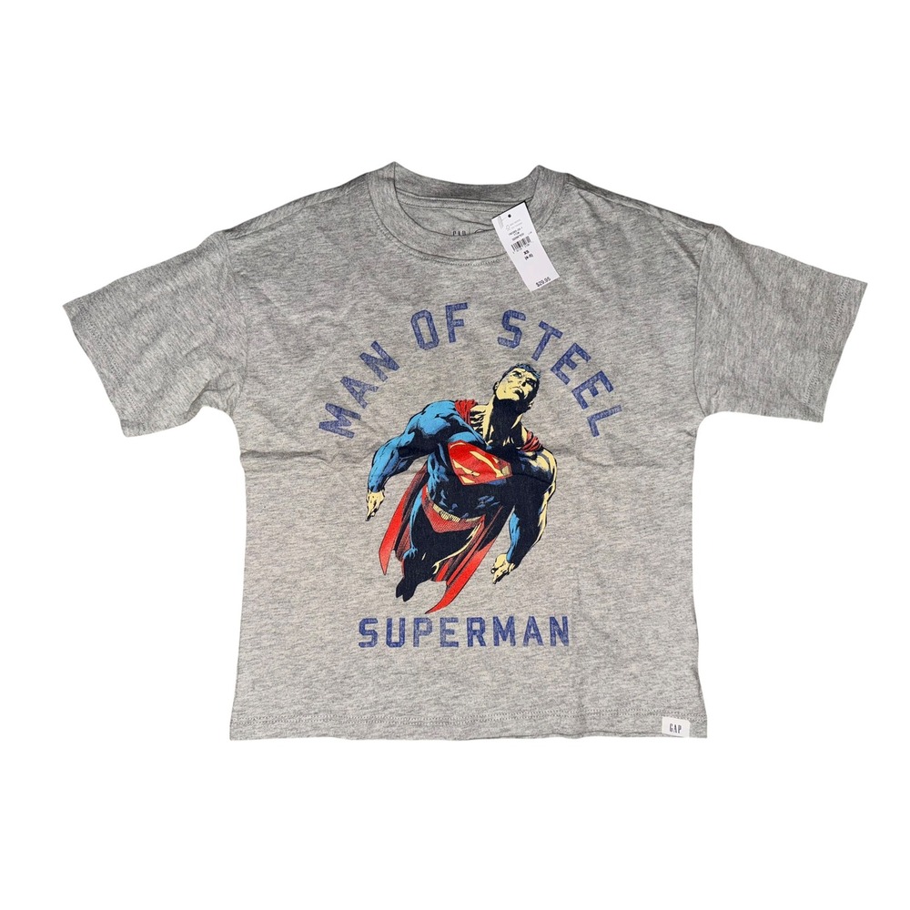 Gap Kids Superman‎ Man of Steel Graphic T-Shirt Gray XS 4-5 NWT 780365-00-1 Q3